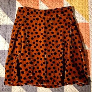 Madewell Velvet Leopard Dot Skirt NWT